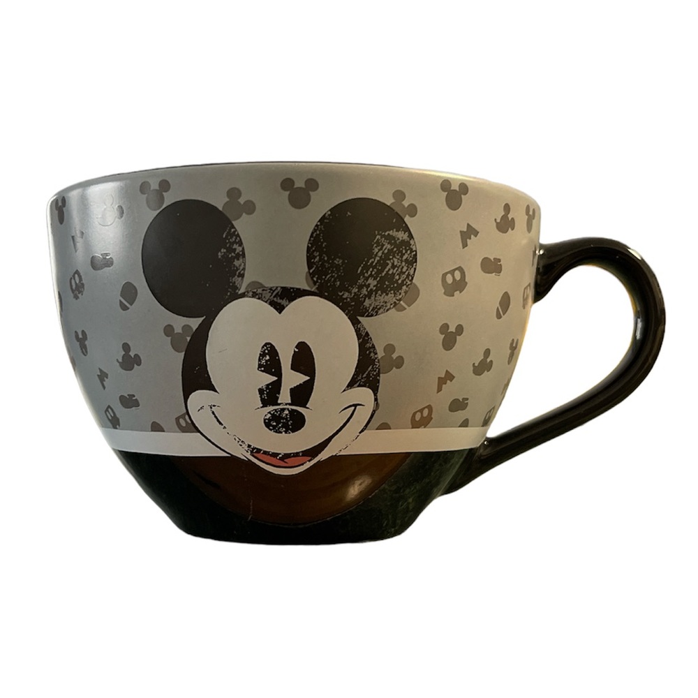 Mickey Mouse large gray black mug Disney Store